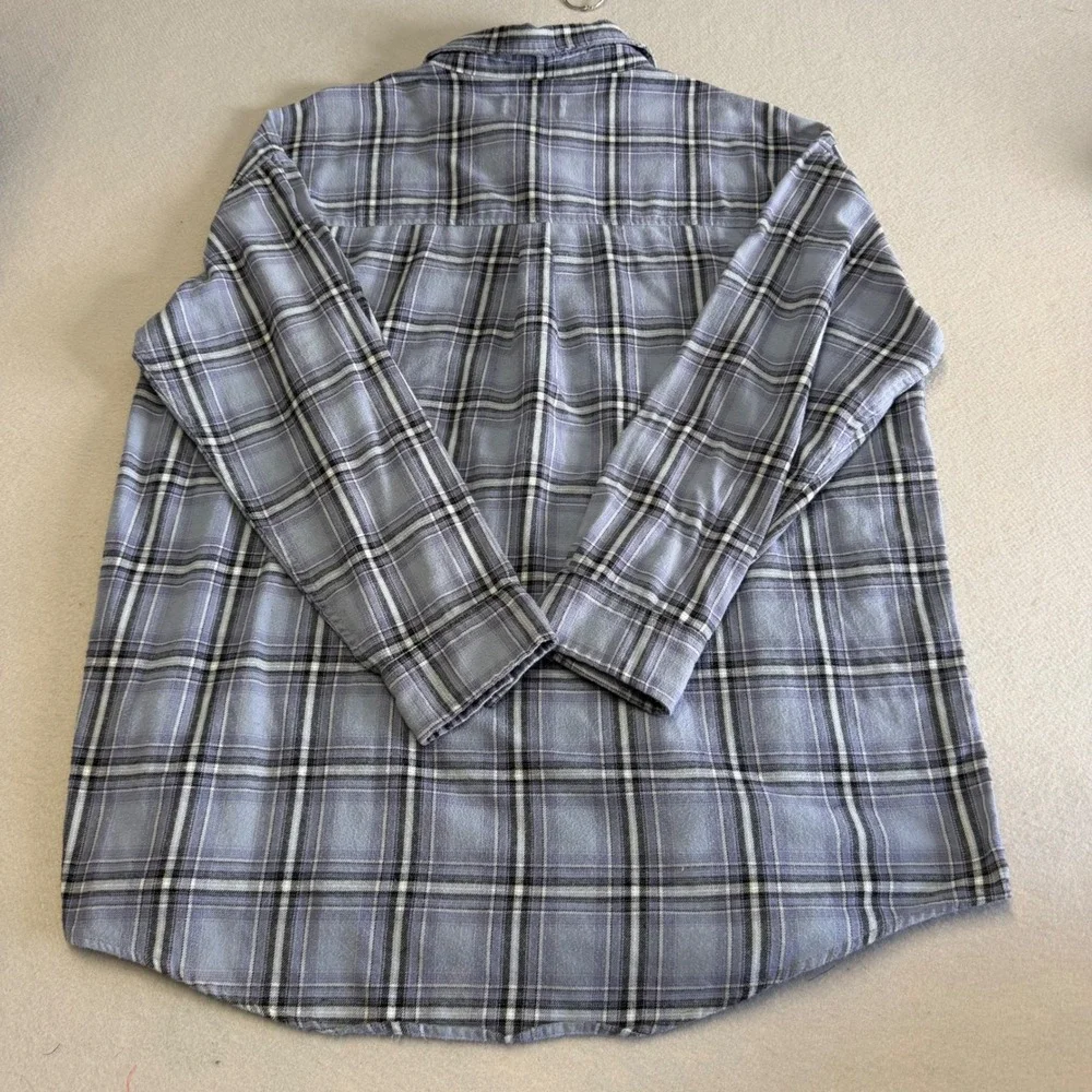 Aeropostale Kids Blue Plaid Flannel Button Down Long Sleeve Shirt Medium